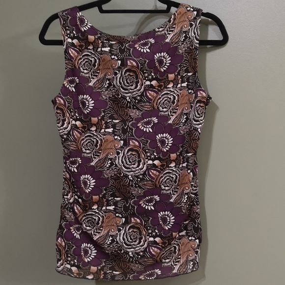 Sexy Floral Corset Style Frilly Hook Closure Sleeveless Fashion Top Ricki's Sz M - Picture 4 of 9